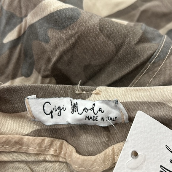 Gigi Moda ANTONELLA CAMO PANTS BEIGE Small Made in Italy 🇮🇹 New with Tags - Picture 11 of 16